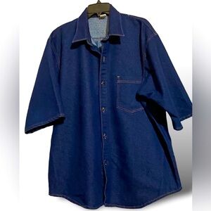 Oversized Denim Shirt W/Chest Pocket Like New Size 2XL Gorpcore Cottagecore